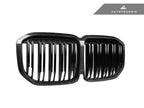 Kies-Motorsports AutoTecknic USA AutoTecknic Dual-Slats Dry Carbon Front Grille - G07 X7 Pre-LCI G07 X7 Pre-LCI (Pre-Updated Headlights) / Gloss Carbon Surrounds + Gloss Black Dual Center Slats