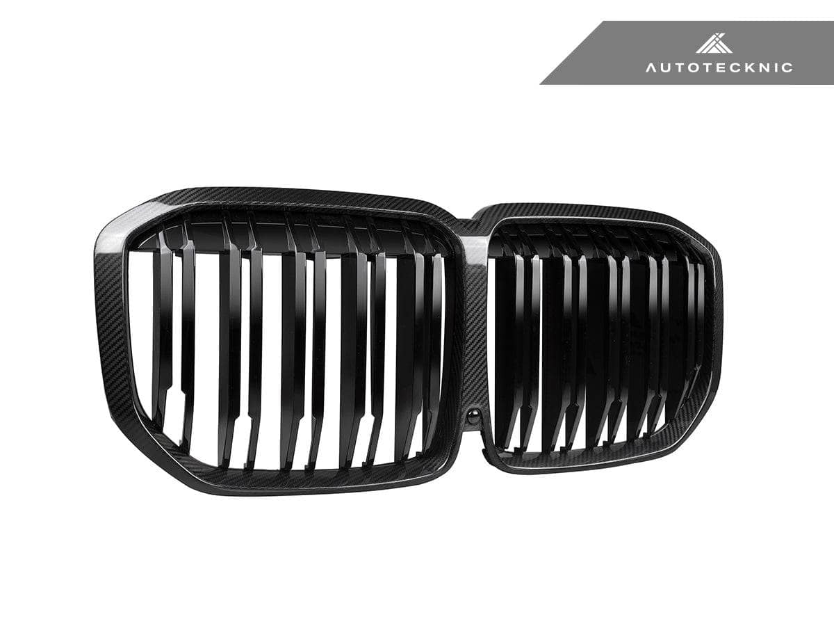 Kies-Motorsports AutoTecknic USA AutoTecknic Dual-Slats Dry Carbon Front Grille - G07 X7 Pre-LCI G07 X7 Pre-LCI (Pre-Updated Headlights) / Gloss Carbon Surrounds + Gloss Black Dual Center Slats
