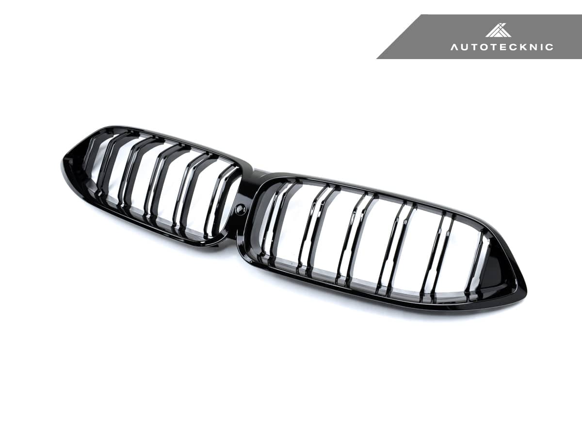 AutoTecknic Dual-Slats Gloss Black Front Grille - BMW G14/ G15/ G16 8-Series Secondary image