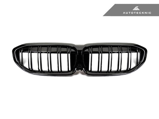 Kies-Motorsports AutoTecknic USA AutoTecknic Dual-Slats Gloss Black Front Grille - G20 3-Series Pre-LCI