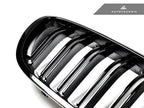Kies-Motorsports AutoTecknic USA AutoTecknic Dual-Slats Gloss Black Front Grille Set - F10 5-Series | M5