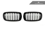 Kies-Motorsports AutoTecknic USA AutoTecknic Dual-Slats Gloss Black Front Grille Set - F15 X5 | F85 X5M & F16 X6 | F86 X6M