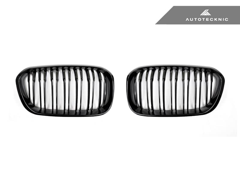 Kies-Motorsports AutoTecknic USA AutoTecknic Dual-Slats Gloss Black Front Grille Set - F20 1-Series LCI (2015-Up) Main image
