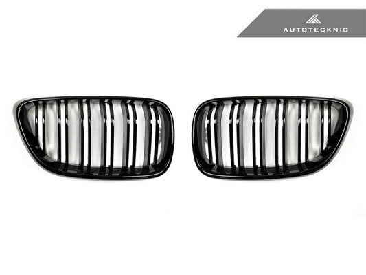 Kies-Motorsports AutoTecknic USA AutoTecknic Dual-Slats Gloss Black Front Grille Set - F22 2-Series | F87 M2