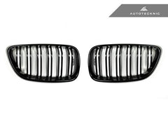 Kies-Motorsports AutoTecknic USA AutoTecknic Dual-Slats Gloss Black Front Grille Set - F22 2-Series | F87 M2