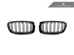 Kies-Motorsports AutoTecknic USA AutoTecknic Dual-Slats Gloss Black Front Grille Set - F30 3-Series Classic Dual-Slats Design