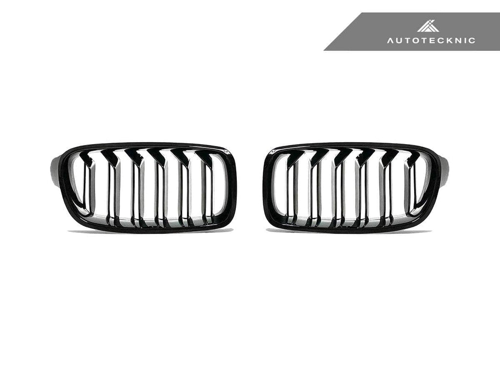 Kies-Motorsports AutoTecknic USA AutoTecknic Dual-Slats Gloss Black Front Grille Set - F30 3-Series F90 LCI Slats Design