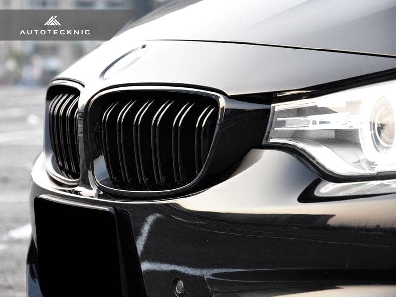Kies-Motorsports AutoTecknic USA AutoTecknic Dual-Slats Gloss Black Front Grille Set - F32/ F36 4-Series | F80 M3 | F82 M4