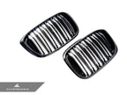 Kies-Motorsports AutoTecknic USA AutoTecknic Dual-Slats Gloss Black Front Grille Set - G01 X3 | G02 X4 Pre-LCI