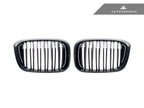 Kies-Motorsports AutoTecknic USA AutoTecknic Dual-Slats Gloss Black Front Grille Set - G01 X3 | G02 X4 Pre-LCI