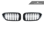 Kies-Motorsports AutoTecknic USA AutoTecknic Dual-Slats Gloss Black Front Grille Set - G30 5-Series Pre-LCI