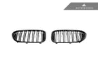 Kies-Motorsports AutoTecknic USA AutoTecknic Dual-Slats Gloss Black Front Grille Set - G30 5-Series Pre-LCI