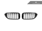 Kies-Motorsports AutoTecknic USA AutoTecknic Dual-Slats Gloss Black Front Grille Set - G30 5-Series Pre-LCI