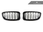 Kies-Motorsports AutoTecknic USA AutoTecknic Dual-Slats Stealth Black Front Grille Set - F10 5-Series | M5