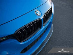 Kies-Motorsports AutoTecknic USA AutoTecknic Dual-Slats Stealth Black Front Grille Set - F30 3-Series