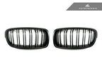 Kies-Motorsports AutoTecknic USA AutoTecknic Dual-Slats Stealth Black Front Grille Set - F30 3-Series
