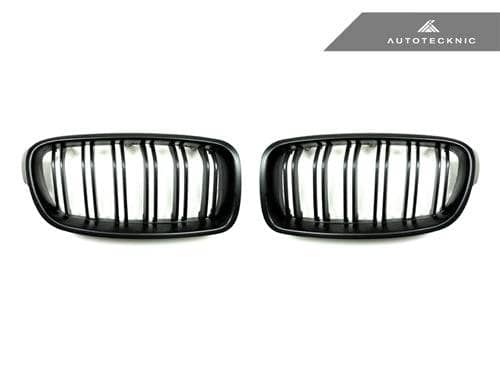 Kies-Motorsports AutoTecknic USA AutoTecknic Dual-Slats Stealth Black Front Grille Set - F30 3-Series