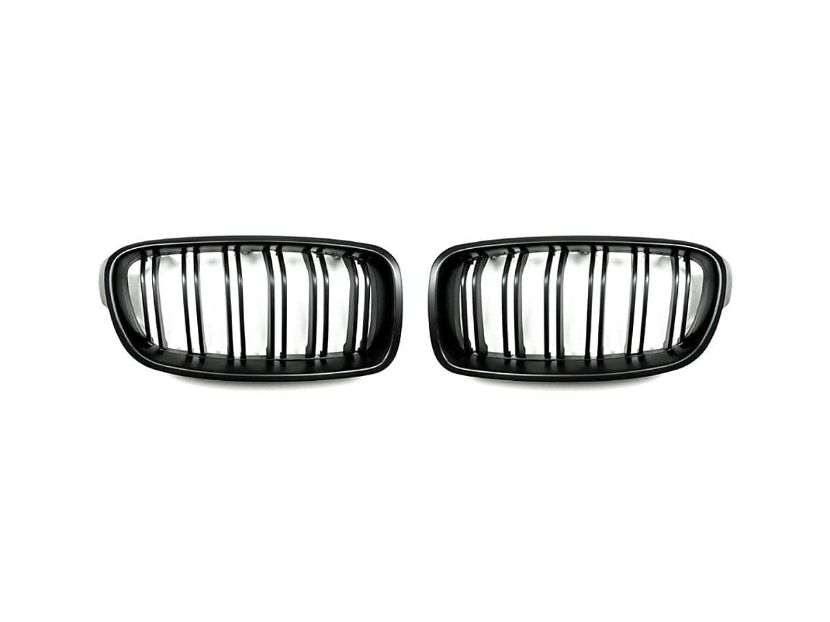 Kies-Motorsports AutoTecknic USA AutoTecknic Dual-Slats Stealth Black Front Grille Set - F30 3-Series