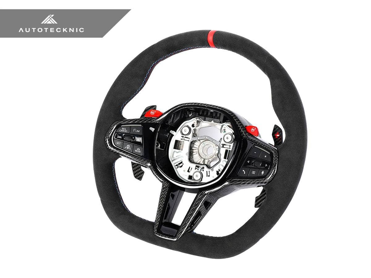 Kies-Motorsports AutoTecknic USA AutoTecknic G8X LCI Alcantara Steering Wheel - G8X M2/ M3/ M4 Main image