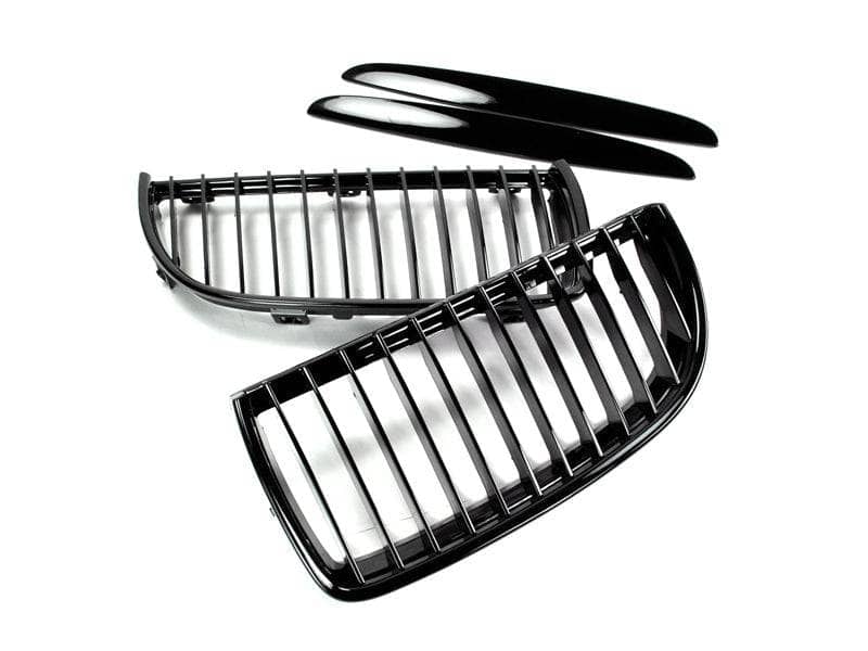 Kies-Motorsports AutoTecknic USA AutoTecknic Glazing Black Front Grille Set - BMW E90 Sedan | E91 Wagon | 3-Series