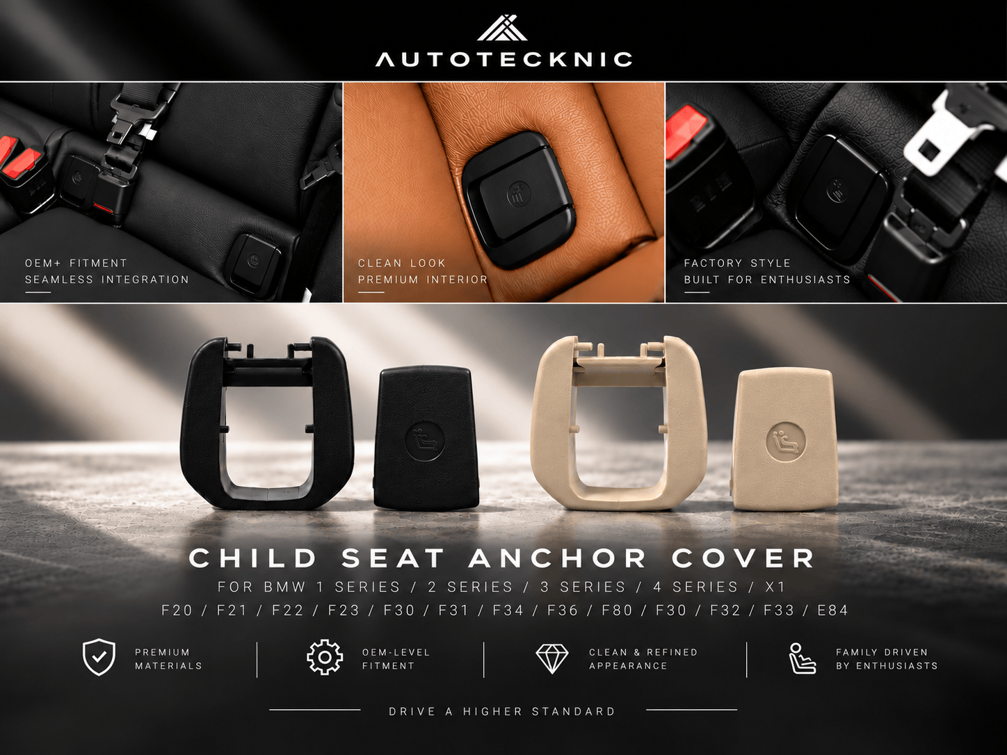 AutoTecknic ISOFIX Child Seat Anchor Cover - BMW F80 M3 | F2X | F3X | E84 Secondary image