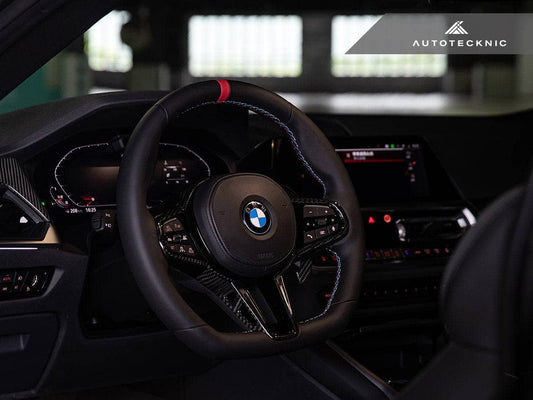 Kies-Motorsports AutoTecknic USA AutoTecknic LCI Carbon Steering Wheel Trim - G22/ G26 4-Series 2025-Up