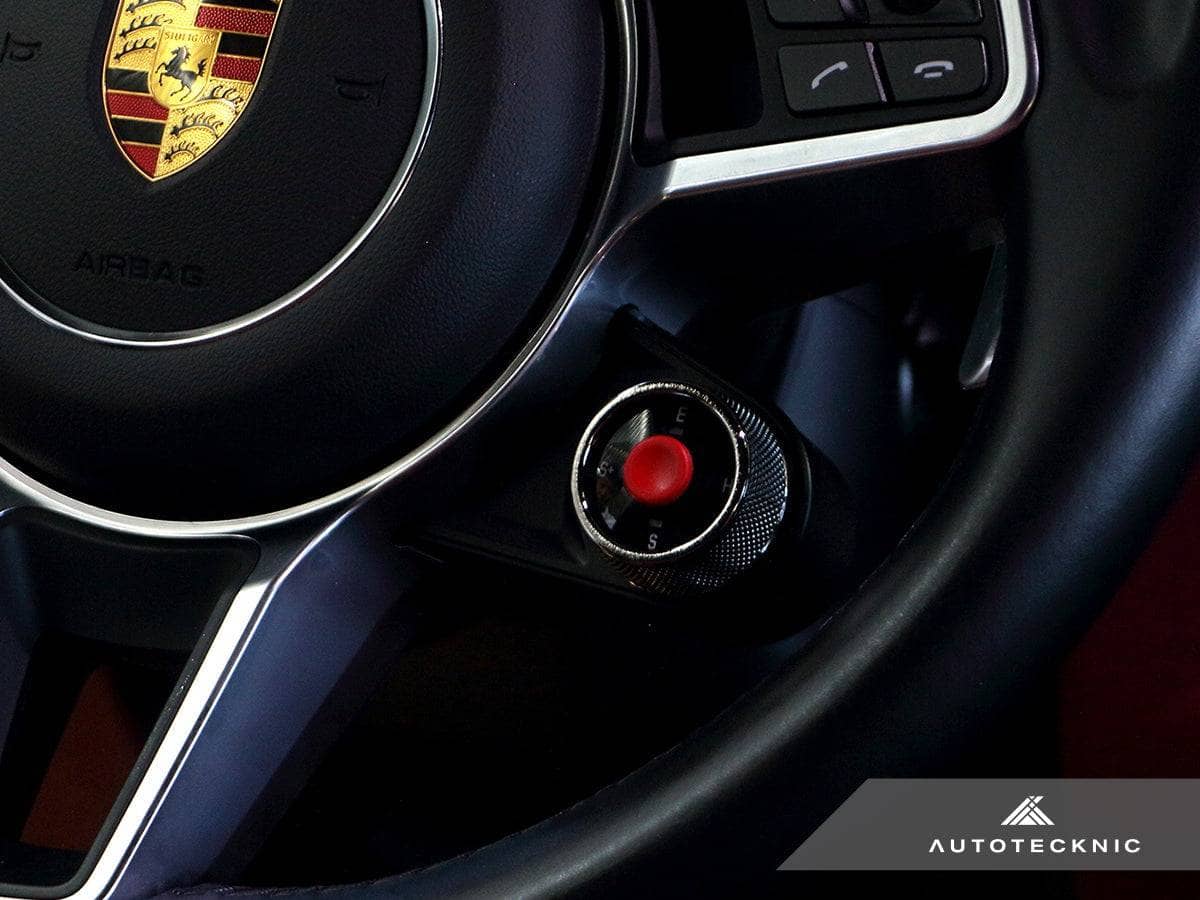 Kies-Motorsports AutoTecknic USA AutoTecknic Painted Drive Mode Selector Switch Dial - Porsche Gunmetal Chrome / Cayenne 17-23 (9Y0) - Variant A