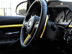 Kies-Motorsports AutoTecknic USA AutoTecknic Painted Steering Wheel Trim - F87 M2 | F80 M3 | F82/ F83 M4 | F10 M5 LCI | F06/ F12/ F13 M6
