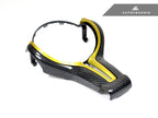 Kies-Motorsports AutoTecknic USA AutoTecknic Painted Steering Wheel Trim - F87 M2 | F80 M3 | F82/ F83 M4 | F10 M5 LCI | F06/ F12/ F13 M6 F87 M2 / Austin Yellow / Yes - Add Carbon Fiber Trim Cover (ATK-BM-0283)