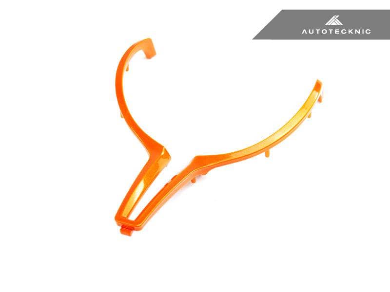 Kies-Motorsports AutoTecknic USA AutoTecknic Painted Steering Wheel Trim - F87 M2 | F80 M3 | F82/ F83 M4 | F10 M5 LCI | F06/ F12/ F13 M6 F87 M2 / Sapphire Orange / No