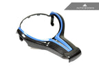 Kies-Motorsports AutoTecknic USA AutoTecknic Painted Steering Wheel Trim - F87 M2 | F80 M3 | F82/ F83 M4 | F10 M5 LCI | F06/ F12/ F13 M6 F87 M2 / Yas Marina Blue / Yes - Add Carbon Fiber Trim Cover (ATK-BM-0283)