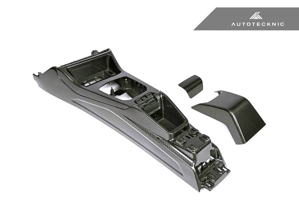 Kies-Motorsports AutoTecknic USA AutoTecknic Pre-Preg Carbon CSL Center Console - BMW G8X M2 / M3 / M4 (Automatic) 2x2 Twill Carbon Fiber | Gloss Finish / Carbon Hand Pad + Armrest / Left Hand Drive (LHD) | Automatic