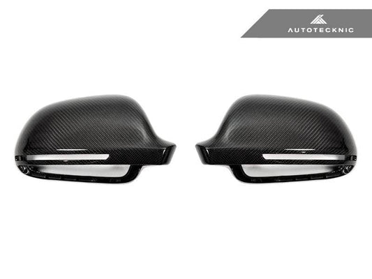 Kies-Motorsports AutoTecknic USA AutoTecknic Replacement Carbon Mirror Covers - Audi 8P A3/ S3 08-10 | B8 8K A4/ S4 08-09 | 8T A5/ S5 08-09 Without Side Assist / 3K Twill Weave (2X2)