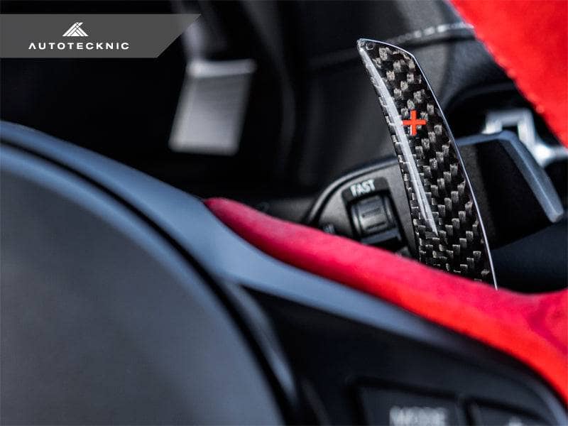 Kies-Motorsports AutoTecknic USA AutoTecknic Replacement Carbon Steering Wheel - A90 Supra 2020-Up A90 Supra 2020-Up / No / Yes - Red Shift Indicators