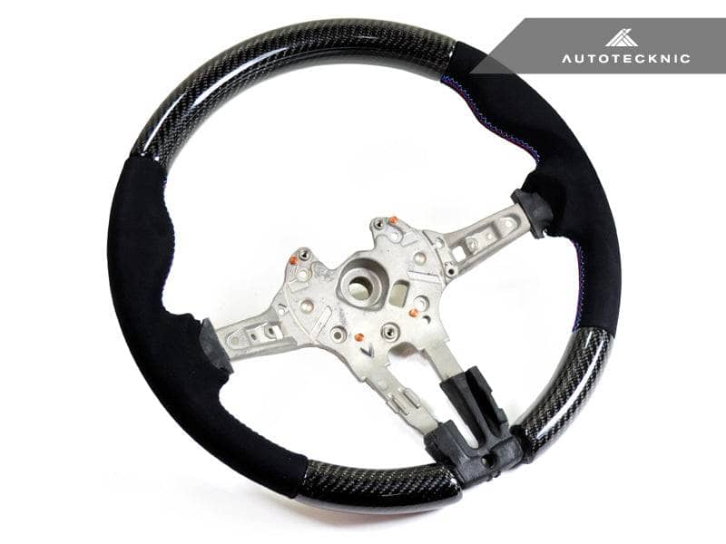 Kies-Motorsports AutoTecknic USA AutoTecknic Replacement Carbon Steering Wheel - F20 1-Series M-Sport F20/ F21 1-Series M-Sport / 3K Twill Weave Carbon   Alcantara