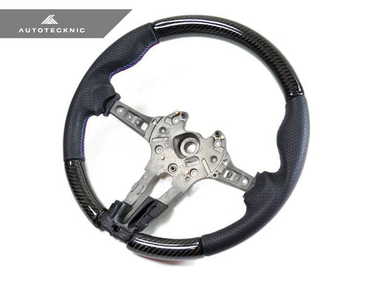 Kies-Motorsports AutoTecknic USA AutoTecknic Replacement Carbon Steering Wheel - F20 1-Series M-Sport F20/ F21 1-Series M-Sport / 3K Twill Weave Carbon   Perforated Leather
