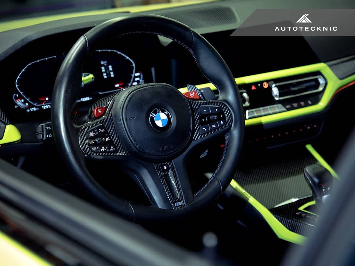 Kies-Motorsports AutoTecknic USA AutoTecknic Replacement Carbon Steering Wheel Top Cover - G80 M3 | G82/ G83 M4