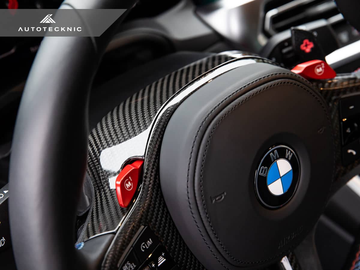 AutoTecknic Replacement Carbon Steering Wheel Top Cover - BMW G80 M3 | G82/ G83 M4 Secondary image