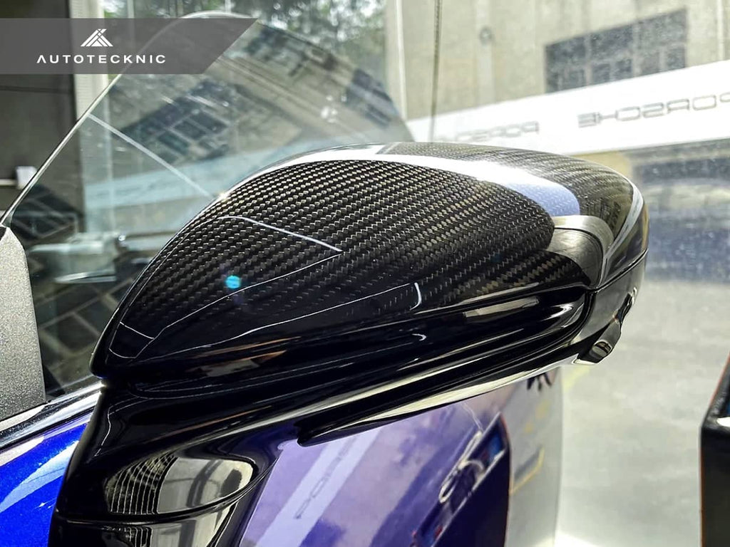 Kies-Motorsports AutoTecknic USA AutoTecknic Replacement Dry Carbon Mirror Covers - Porsche 9J1 Taycan