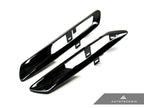 Kies-Motorsports AutoTecknic USA AutoTecknic Replacement Glazing Black Fender Light Trims - BMW F10 Sedan | F11 Wagon | 5-Series