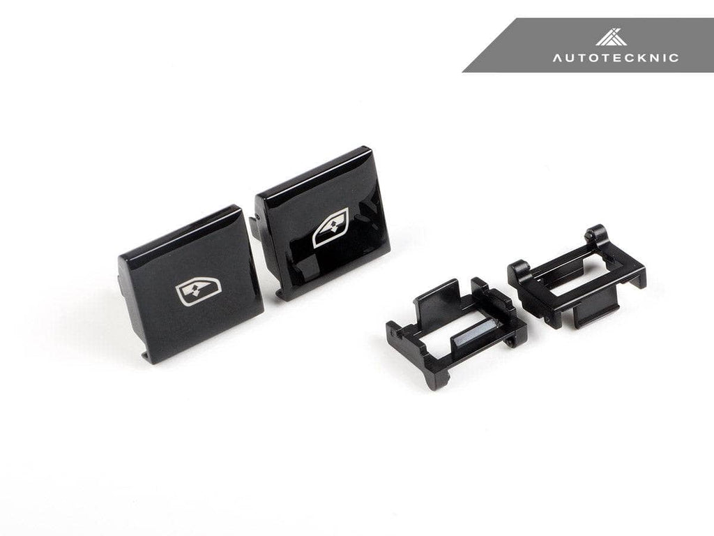 Kies-Motorsports AutoTecknic USA AutoTecknic Replacement Interior Window Switch Button - Porsche Cayenne 2019-2025 | Panamera 2017-2024 (Gloss Black) / Driver Side Switch Assembly - Front Left (#1)