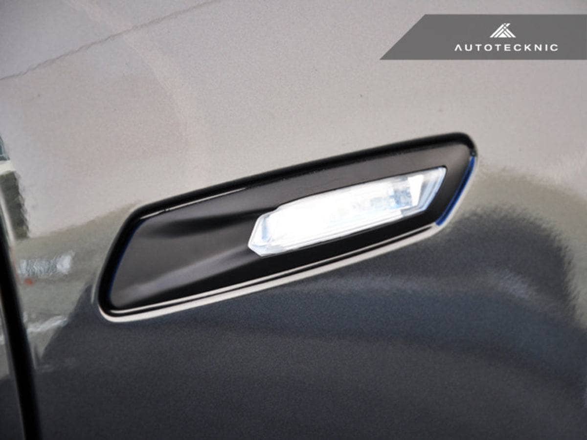 Kies-Motorsports AutoTecknic USA AutoTecknic Replacement Stealth Black Fender Light Trims - BMW F10 Sedan | F11 Wagon | 5-Series