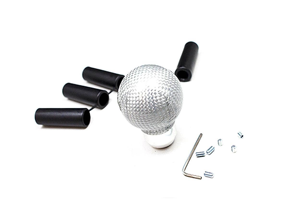 Kies-Motorsports AutoTecknic USA AutoTecknic Sphere Silver Fiber Shift Knob - Universal