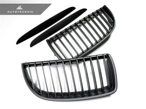 Kies-Motorsports AutoTecknic USA AutoTecknic Stealth Black Front Grille Set - E90 Sedan / E91 Wagon | 3 Series