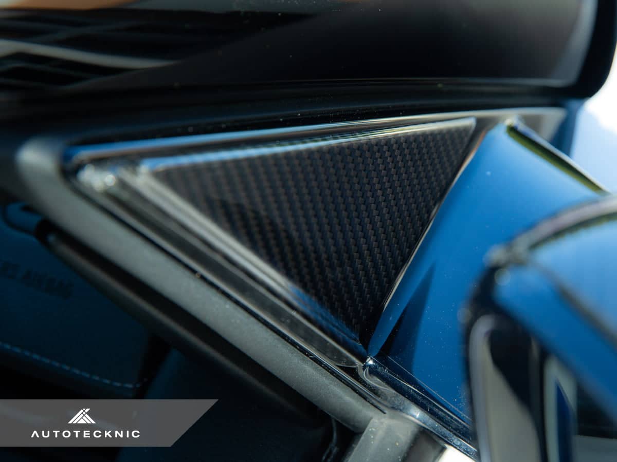 Kies-Motorsports AutoTecknic USA AutoTecknic Version III Dry Carbon Side Mirror Wind Deflector Set - A90 Supra 2020-Up