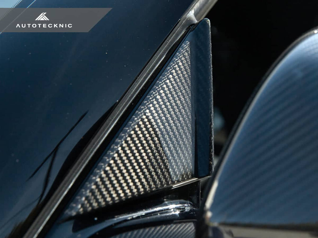 Kies-Motorsports AutoTecknic USA AutoTecknic Version III Dry Carbon Side Mirror Wind Deflector Set - A90 Supra 2020-Up