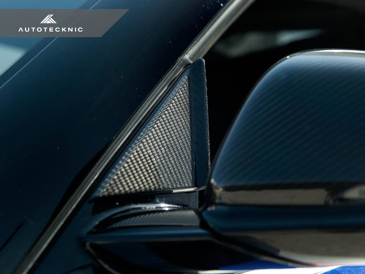 Kies-Motorsports AutoTecknic USA AutoTecknic Version III Dry Carbon Side Mirror Wind Deflector Set - A90 Supra 2020-Up