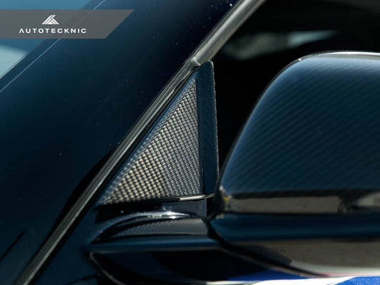 Kies-Motorsports AutoTecknic USA AutoTecknic Version III Dry Carbon Side Mirror Wind Deflector Set - A90 Supra 2020-Up