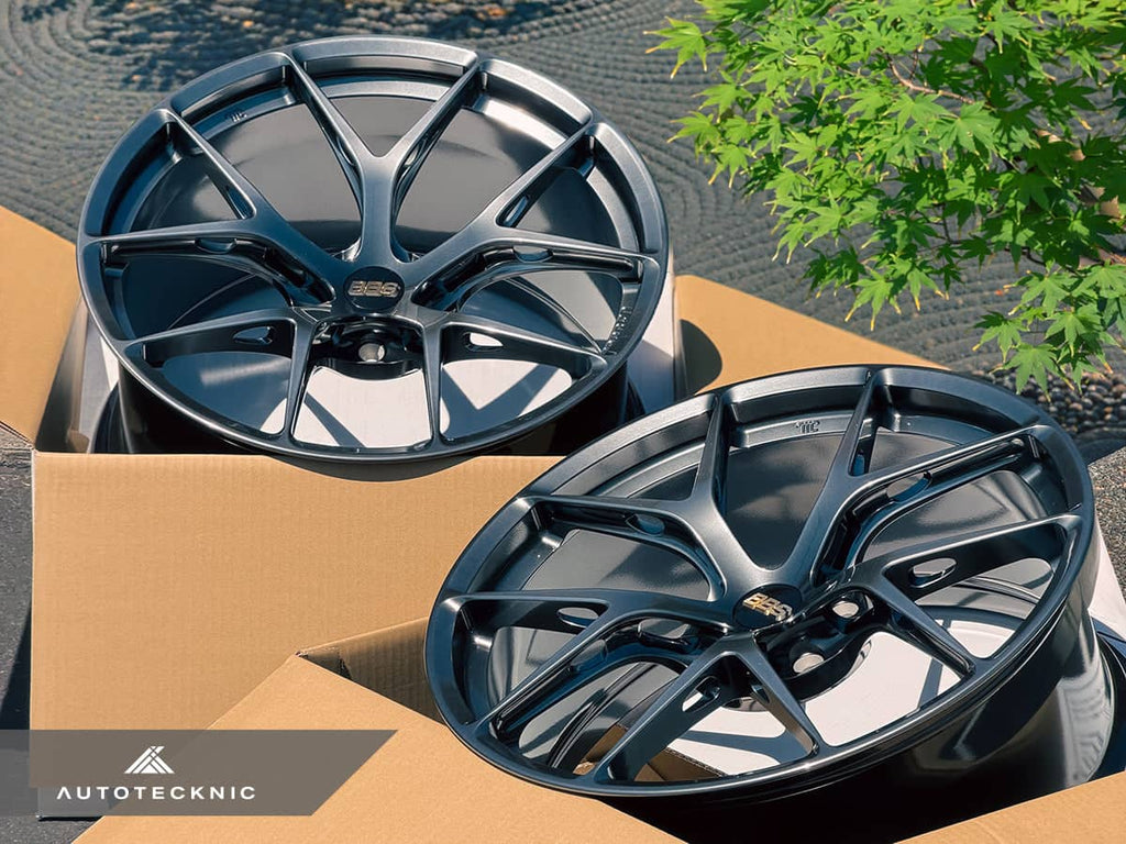 Kies-Motorsports AutoTecknic USA BBS FI-R 20x9 +35 / 20x11.5 +40 5x112 Diamond Black (Audi R8 / Huracan, Set of 4)