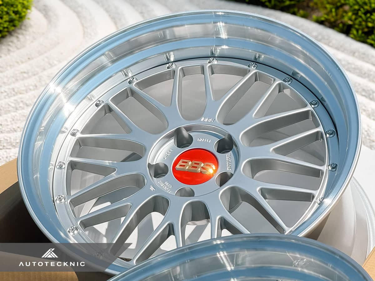 Kies-Motorsports AutoTecknic USA BBS LM 19x9.5 +23 / 19x11 +35 5x112 Diamond Silver (A90/A91 Supra, Set of 4)